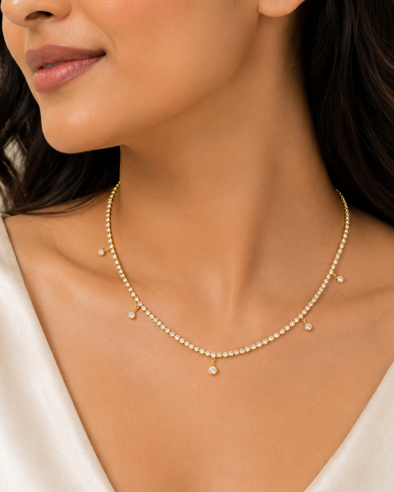 Lovora tennis charm necklace