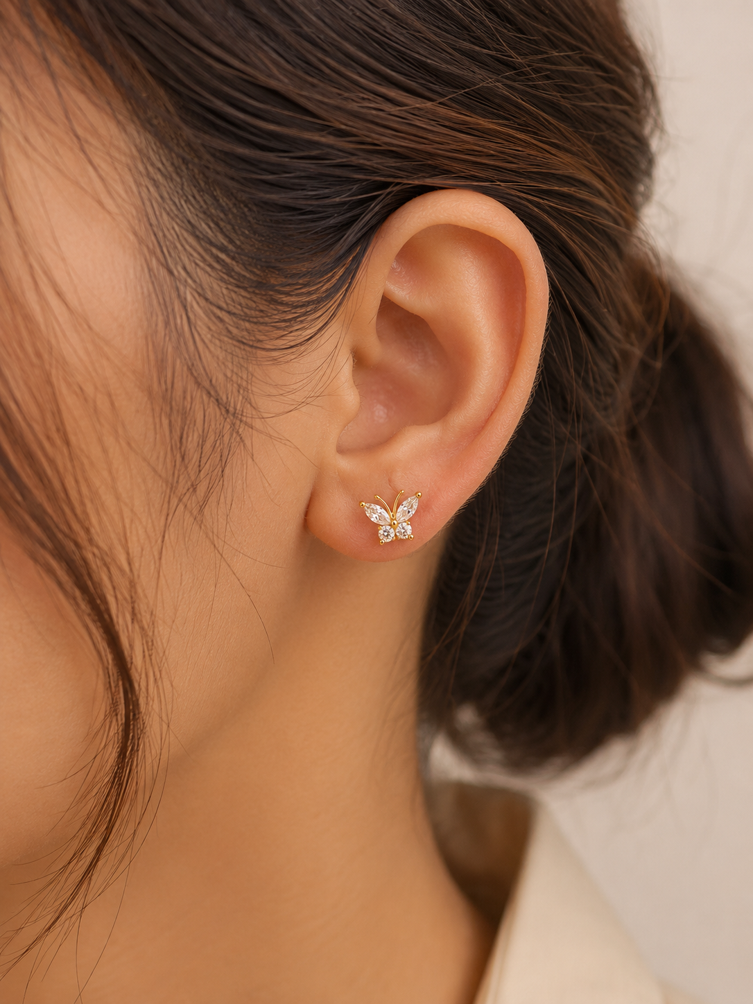 Minimal butterfly piercing studs