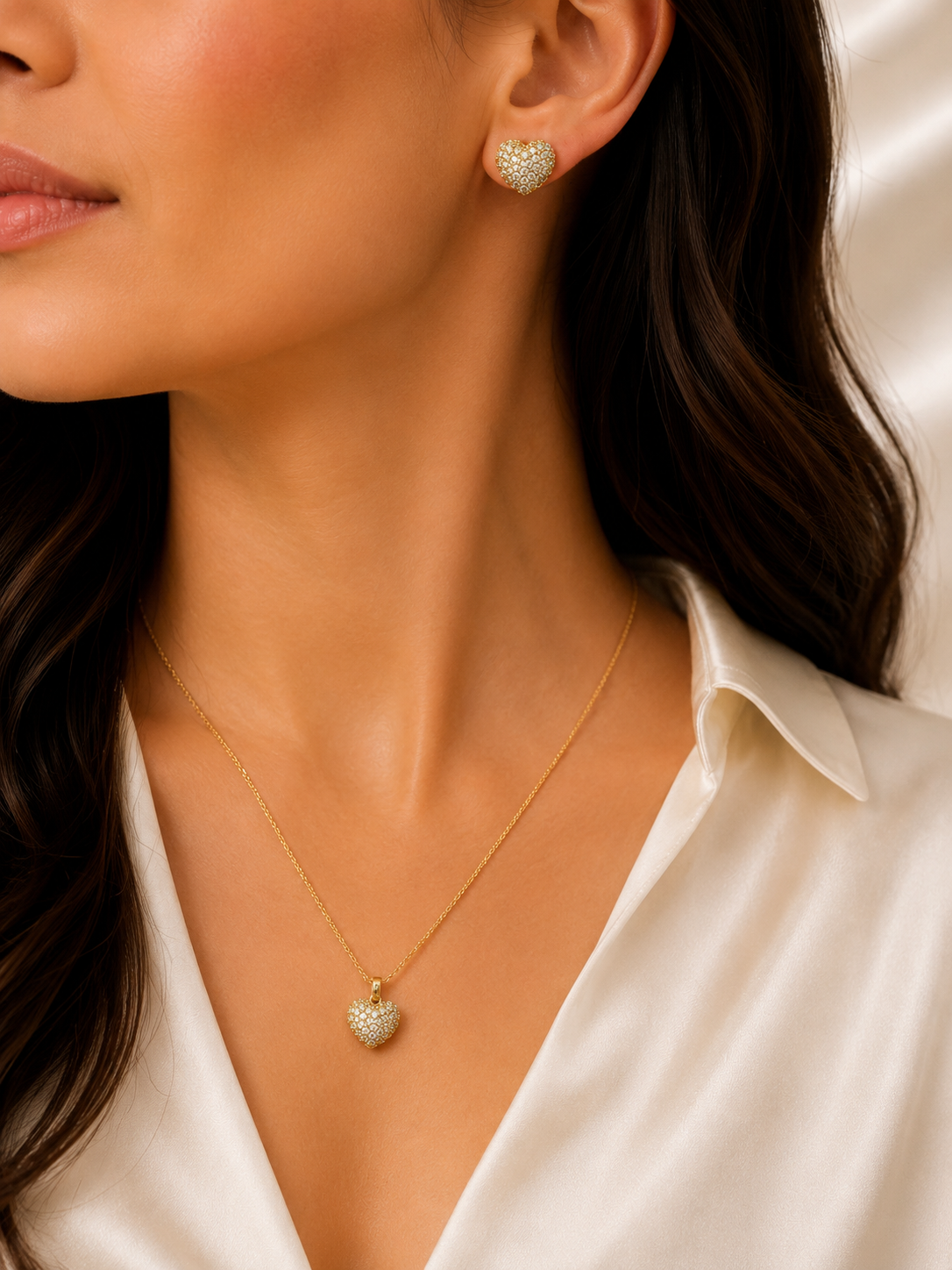 Lovora Heart pendant with earrings