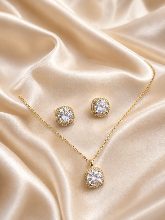 Solitaire Pendant set with earrings✨