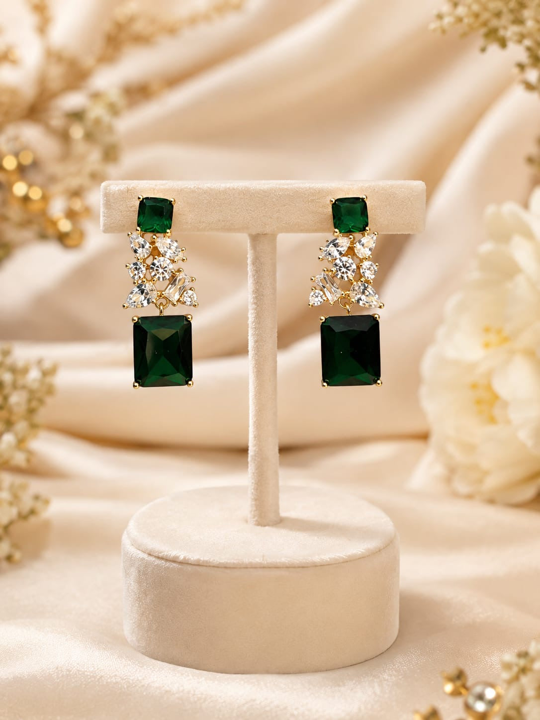 Emerald bloom danglers