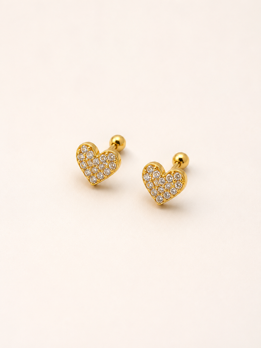 Minimal small heart studs