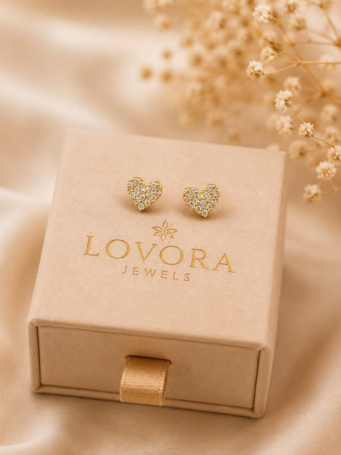 Minimal small heart studs