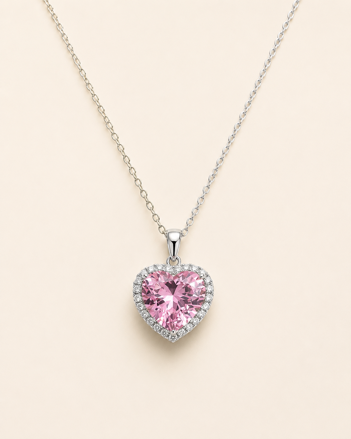 Blush Heart Halo Necklace💕