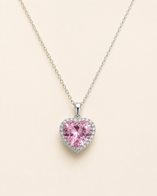 Blush Heart Halo Necklace💕