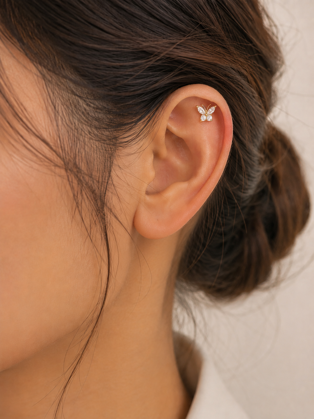 Minimal butterfly piercing studs