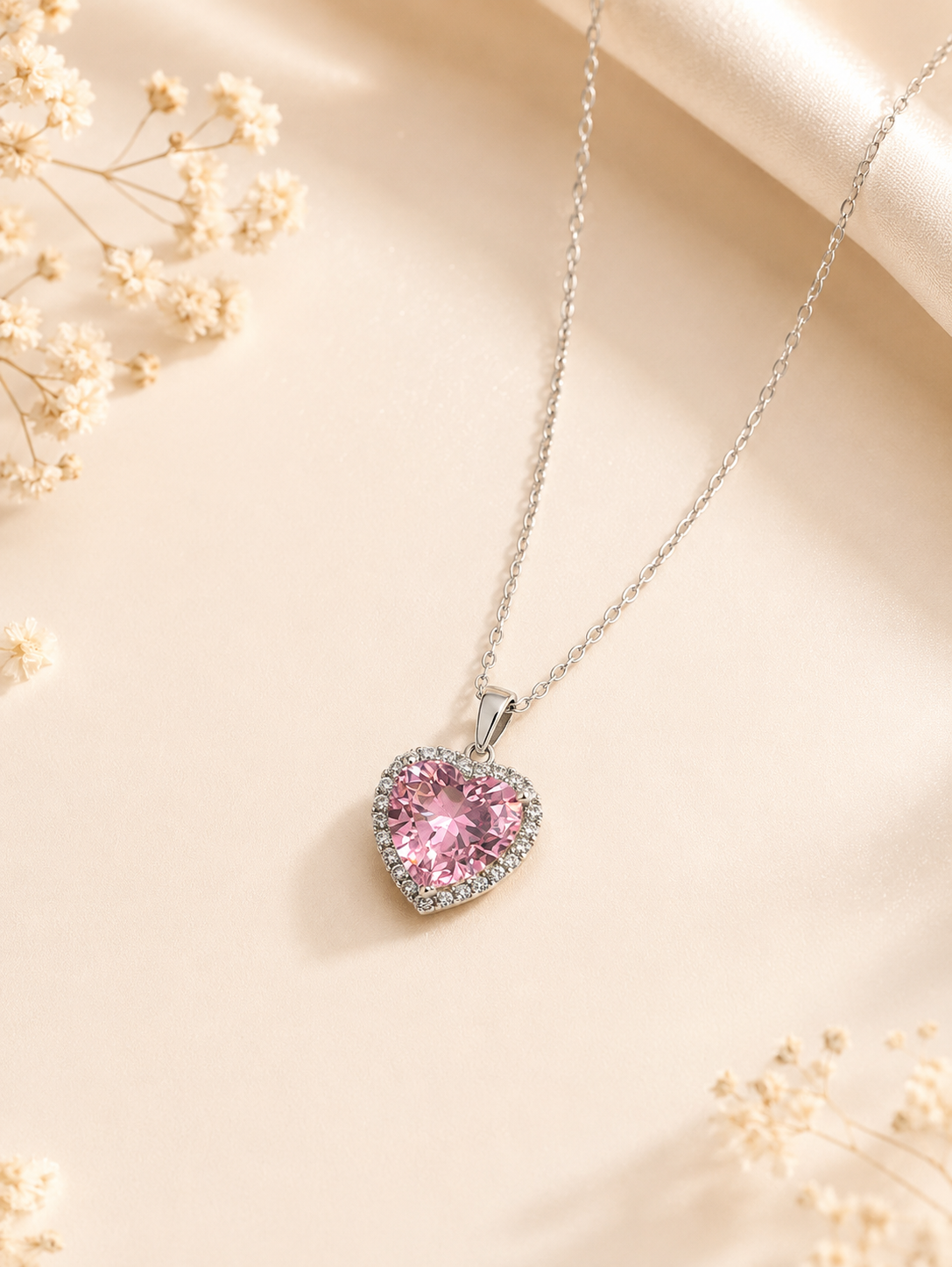 Blush Heart Halo Necklace💕
