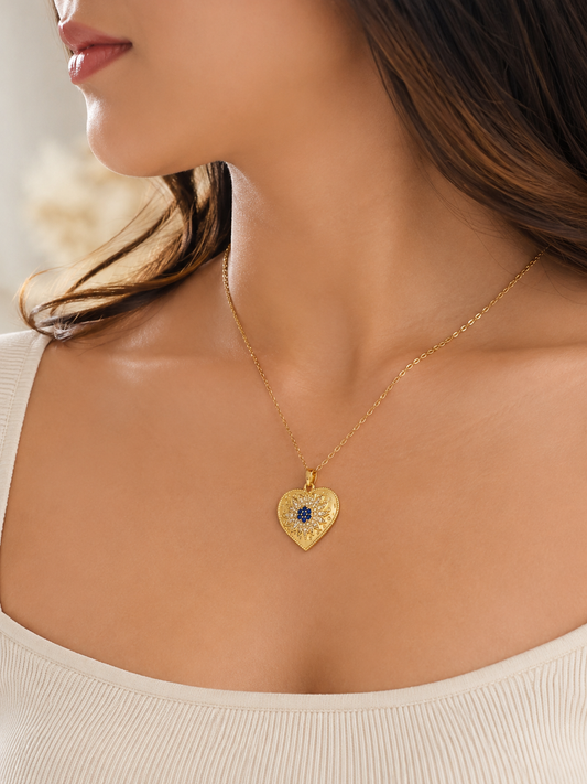 Midnight Bloom Heart Necklace