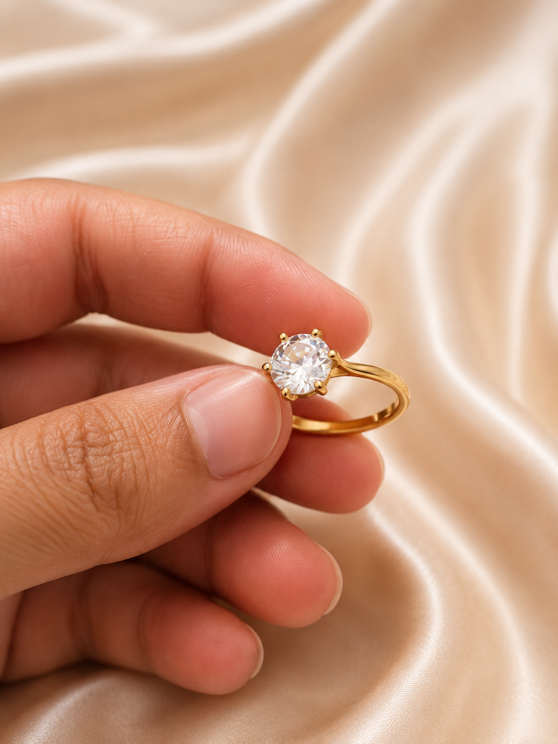 Single diamond solitaire ring