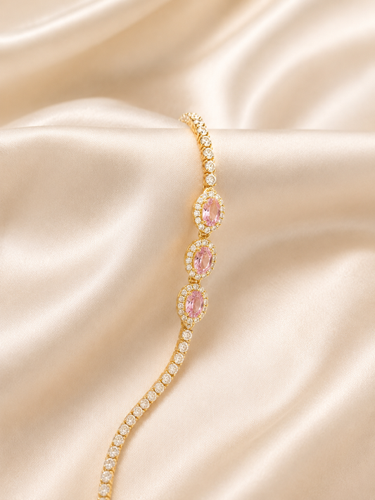 Lovora pink stone tennis bracelet