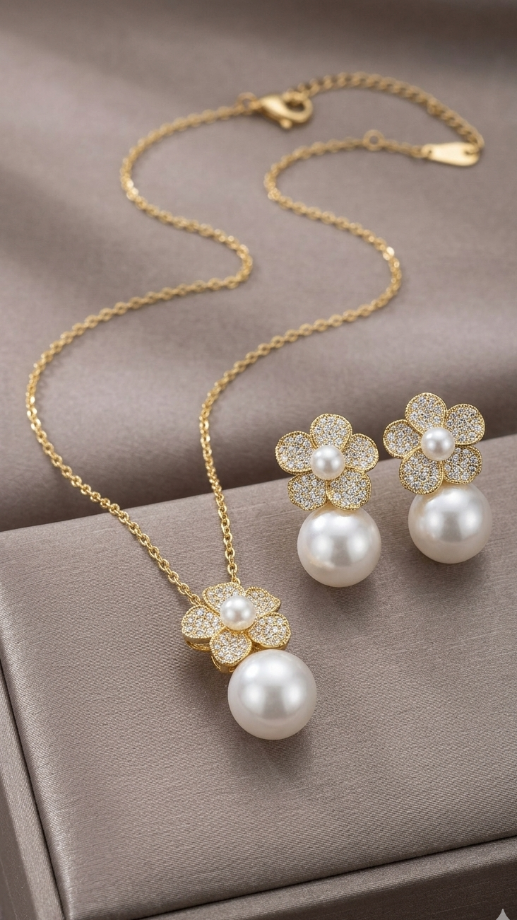 Lovora flower pearl set