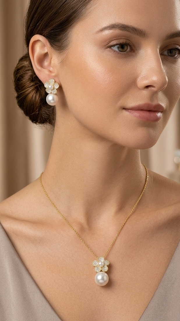 Lovora flower pearl set