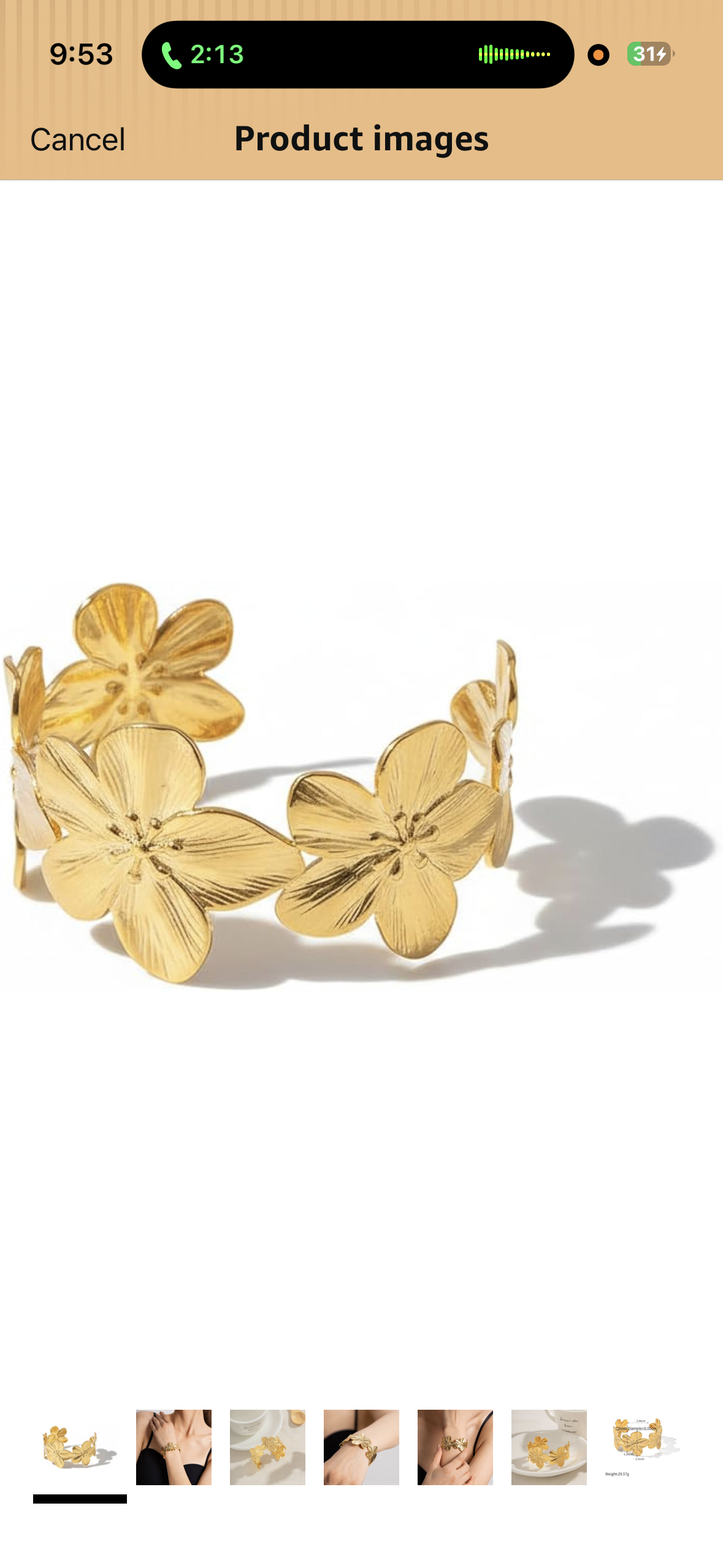Flower cuff bracelet