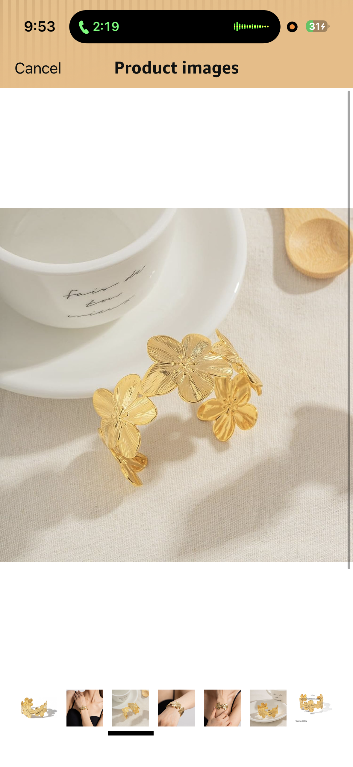 Flower cuff bracelet