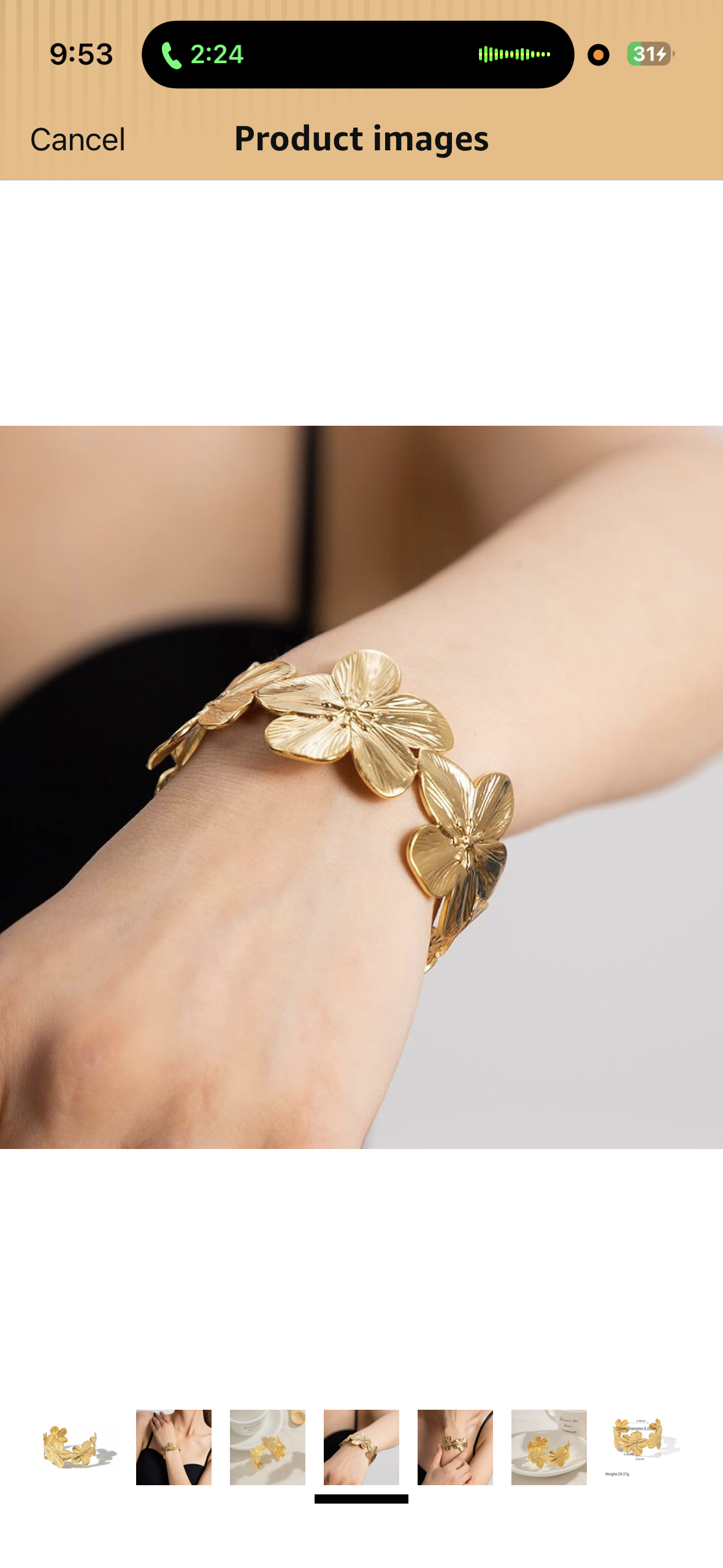 Flower cuff bracelet
