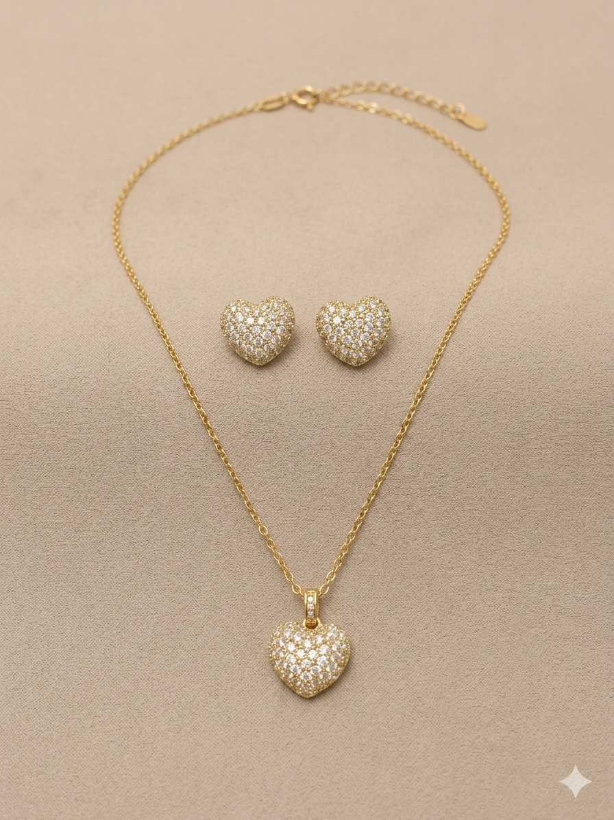 Lovora Heart pendant with earrings