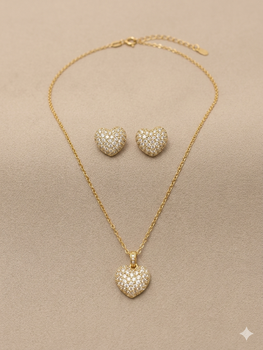 Lovora Heart pendant with earrings