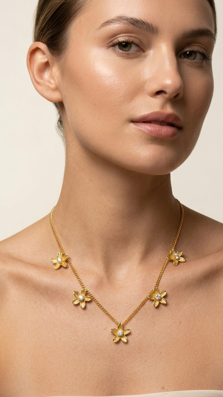 Flower blossom necklace