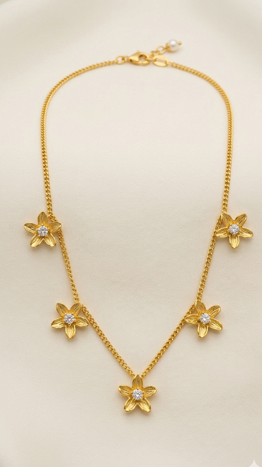 Flower blossom necklace