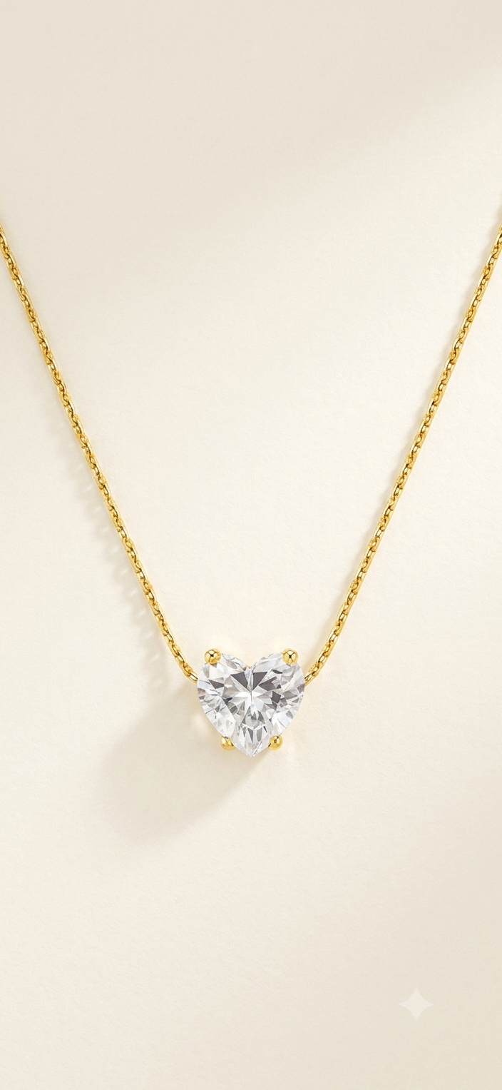 Solitaire Heart necklace